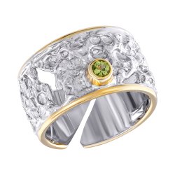 Серебряное кольцо BEAVERS с хризолитом 1101h