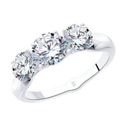 Кольцо из серебра с фианитами (Арт.94012675)