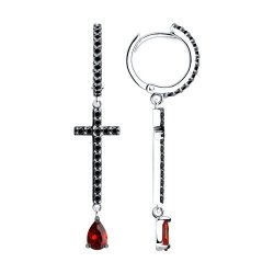 Серьги из серебра с фианитами (Арт.94026720)