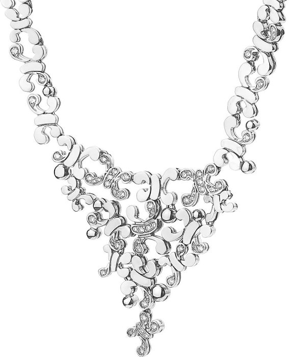 Ожерелье из белого золота с бриллиантом (Арт.dkcl10_1wg)