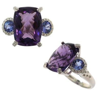 Кольцо с аметистом, танзанитом и бриллиантами «La Nordica Prestige» из белого золота La Nordica (арт.7091)