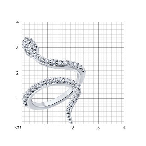 Кольцо из серебра с фианитами (Арт.94013768)