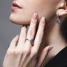 Кольцо из белого золота с бриллиантами и танзанитами (Арт.6014179)
