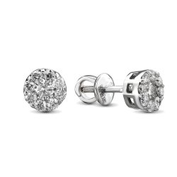 Серьги из золота с бриллиантом Русские Самоцветы (Арт.53726)