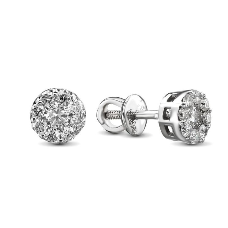 Серьги из золота с бриллиантом Русские Самоцветы (Арт.53726)