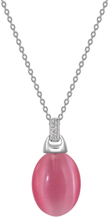 Кулон из серебра с кошачим глазом и куб. цирконием (Арт.fop-1-h-13-s)