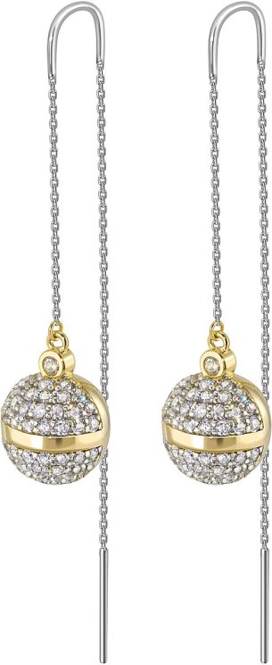 Серьги из серебра с цирконием (Арт.fss-1-s-g)