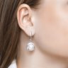 Серьги из серебра с жемчугом и фианитами (Арт.94023490)