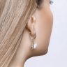 Серьги из серебра с жемчугом и фианитами (Арт.94023490)