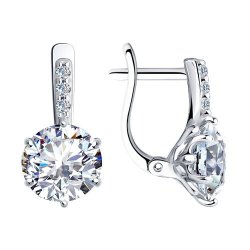 Серьги из серебра с фианитами (Арт.94025222)