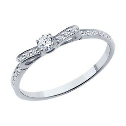 Кольцо из белого золота с фианитами (Арт.019423-3)