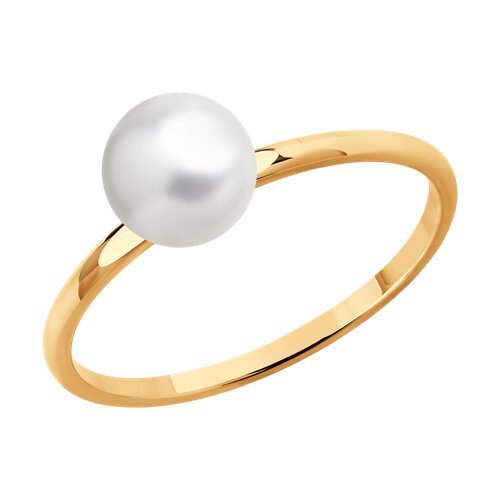 Кольцо золотое пробы 585 с жемчугом (Арт.791273)