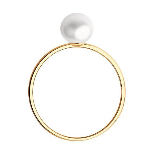 Кольцо золотое пробы 585 с жемчугом (Арт.791273)