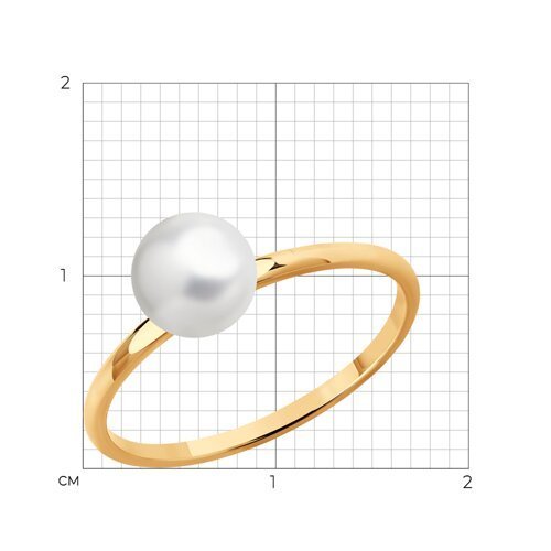 Кольцо золотое пробы 585 с жемчугом (Арт.791273)