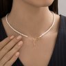 Колье золотое пробы 585 с жемчугом (Арт.797103)