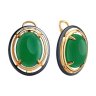 Серьги из золочёного серебра с жадеитом (Арт.83020424) Серьги из золочёного серебра с жадеитом (Арт.83020424)