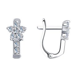 Серьги из серебра с фианитами (Арт.94026033)