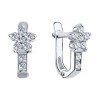 Серьги из серебра с фианитом «Сияние лепестков» Соколов (арт.94026033)