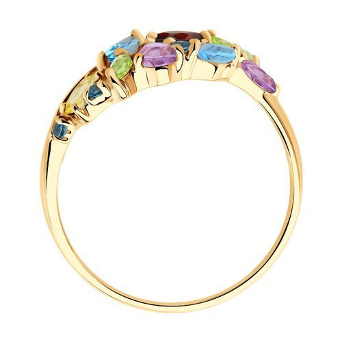 Кольцо золотое с миксом камней «Палитра чувств» Соколов (арт.715331)