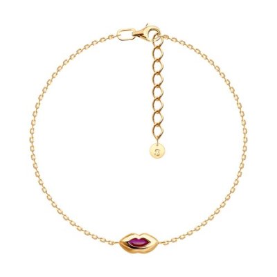 Браслет из золоченого серебра с корундом «Нежные поцелуи» SOKOLOV (арт.84050001)