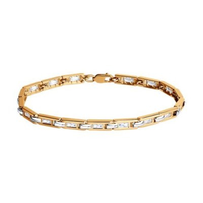 Браслет из золота с фианитами «Городской Шик» SOKOLOV (арт.051293)
