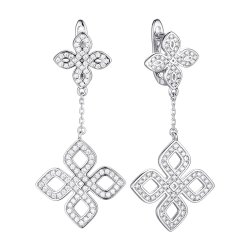 Серьги из серебра с фианитом (Арт.cz-e02929-x-w-x-x-w)