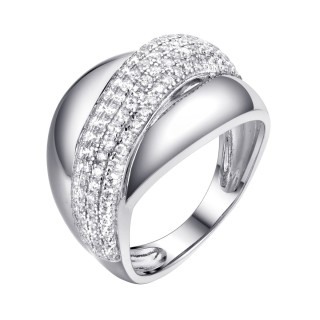 Кольцо с фианитами «Spark Line» из серебра 925 Fresh Jewelry (арт.CZ-R01199-X-W-X-X-W)