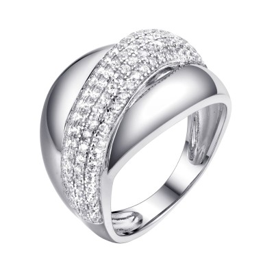 Кольцо с фианитами «Spark Line» из серебра 925 Fresh Jewelry (арт.CZ-R01199-X-W-X-X-W)