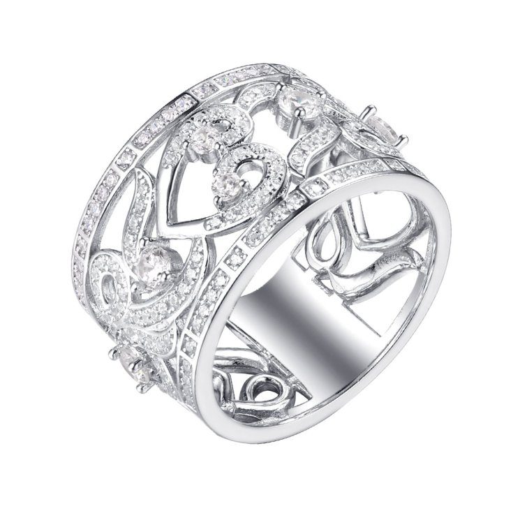 Кольцо из серебра с фианитом (Арт.cz-r02932-x-w-x-x-w)