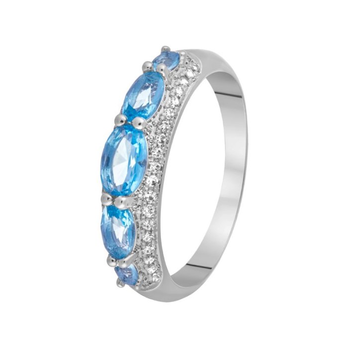 Кольцо из серебра с куб. цирконием и ситаллом (Арт.cz-r890-1-x-w-x-x-bt)