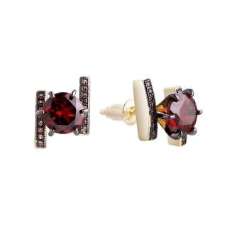Серьги с гранатом «Spring Glow» серебро 925 Fresh Jewelry (арт.MP-E00013-X-LB-PG-X-BR)