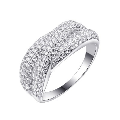 Кольцо с фианитами Spark Line «Сверкающий Ветер» Fresh Jewelry (арт.MP-R00337-X-W-X-X-W)