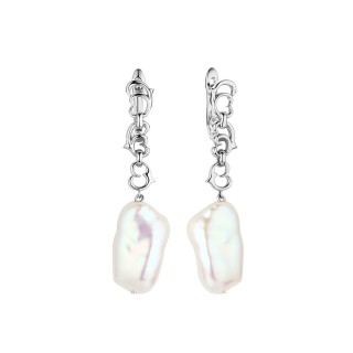 Серьги серебряные с жемчугом «Baroque Grace» Fresh Jewelry (арт.PI-E448-12-X-W-PN-X-X)