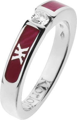 Кольцо из белого золота с бриллиантом и эмалью (Арт.dkl42dl13)