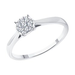 Кольцо из белого золота с бриллиантами (Арт.1012595-3)