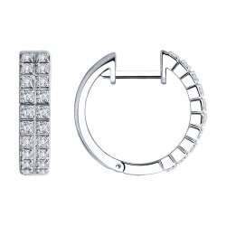 Серьги из белого золота с бриллиантами (Арт.1021677-3)