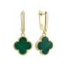 Серьги с малахитом «Lucky Clover» из серебра 925, Fresh Jewelry (арт.TC-E00206-X-L-Mal-X-X)