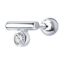 Серьга из серебра с фианитом (Арт.94170198)