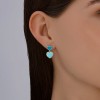 Серьги из серебра с эмалью «Бирюзовые сердца» Соколов (арт.94-122-02232-1)