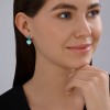 Серьги из серебра с эмалью «Бирюзовые сердца» Соколов (арт.94-122-02232-1)