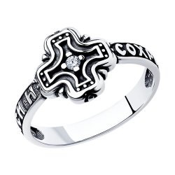 Кольцо из серебра с фианитом (Арт.95-110-00950-1)