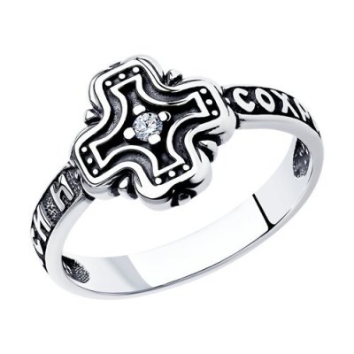 Кольцо из серебра с фианитом (Арт.95-110-00950-1)