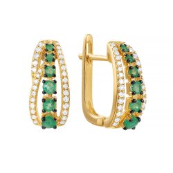 Серьги из золота с бриллиантом и изумрудом (Арт.e50540a1s14yb001_sr_em_yg)