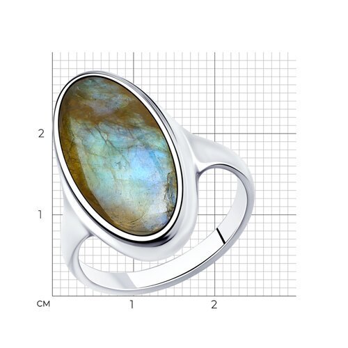 Кольцо из серебра с лабрадоритом (Арт.83010072)