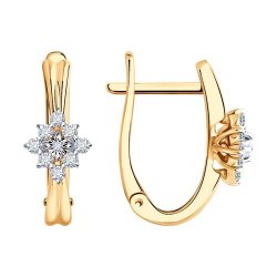Серьги из комбинированного золота с бриллиантами (Арт.1022169)