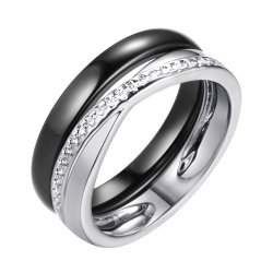 Кольцо из серебра с керамикой и фианитом (Арт.tc-r00687-b-w-x-x-w)