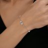 Браслет из серебра с синтетическим жемчугом и фианитами (Арт.94-150-02186-1)