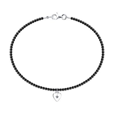 Браслет из серебра с шпинелью и фианитом (Арт.83050023)