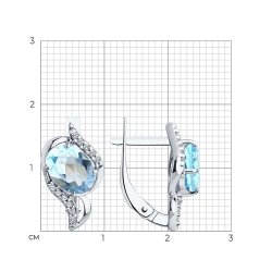 Серьги из серебра с топазами и фианитами (Арт.94-320-00185-1)