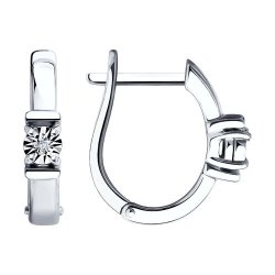 Серьги из серебра с бриллиантами (Арт.87020058)
